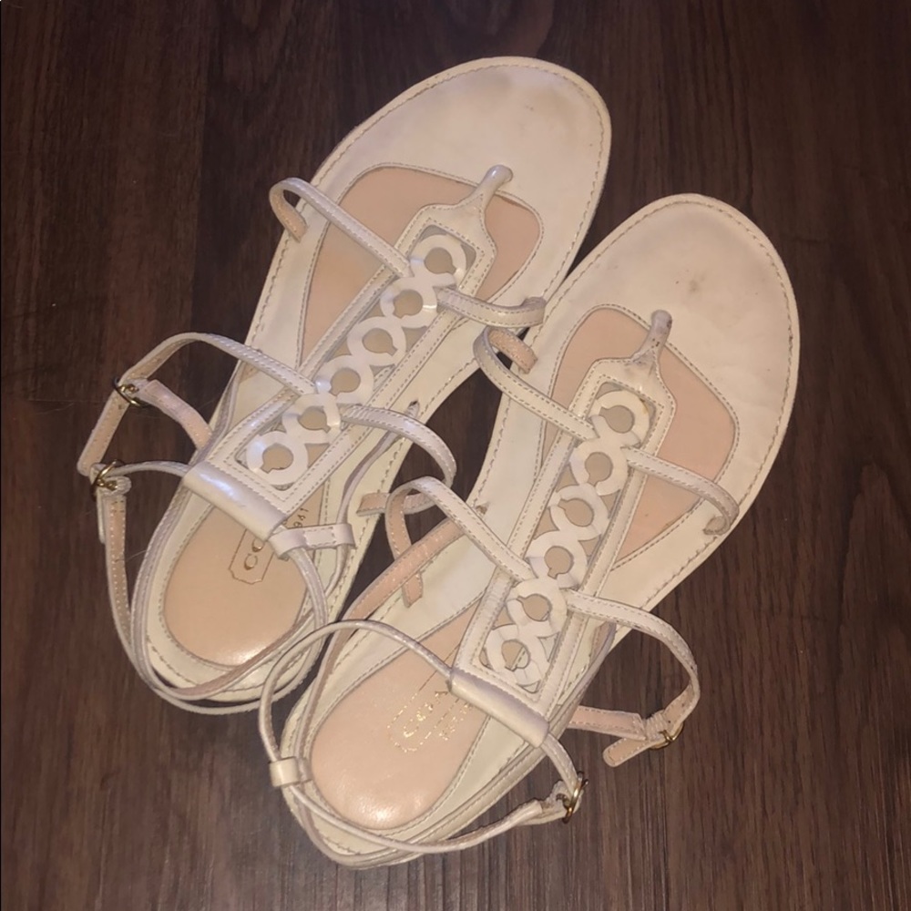 Coach white logo sandals geralynn